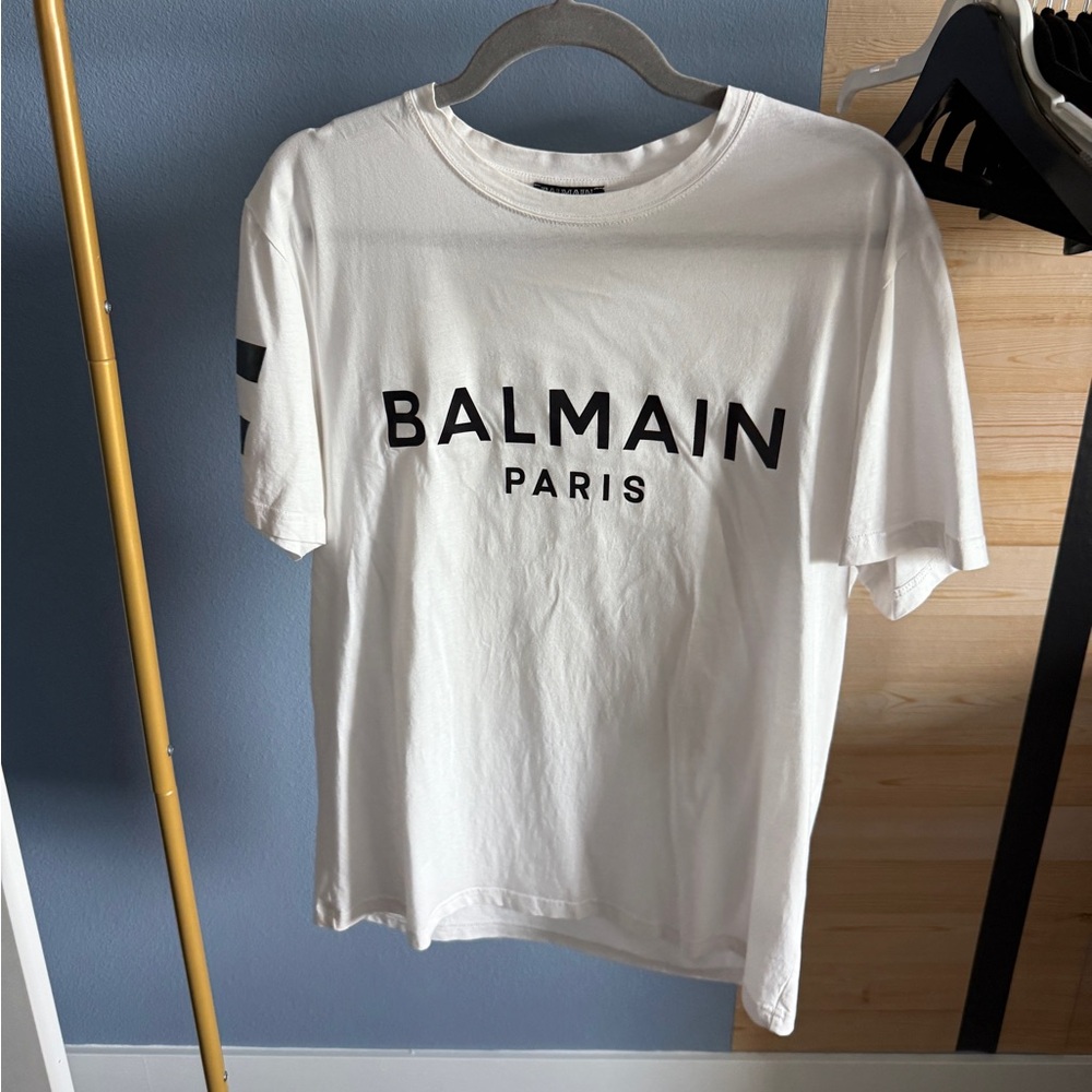 Balmain White Short Sleeve Tee